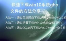 快速下载Win10系统GHO文件的方法分享